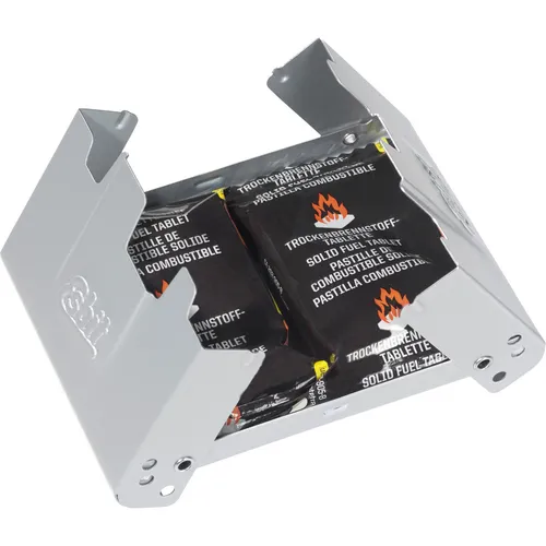 Esbit Taschenkocher mit Windschutz - Robuster Trockenbrennstoffkocher - Trockenbrennstoffkocher aus elektrolytisch verzinktem Stahl, ideal für Töpfe und Becher. Perfekt für schnelle Heißgetränke beim Camping oder im Freien.