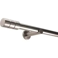 Deco-Raum Gardinenstange auf Maß Style Edelstahl-optik 25mm – 60cm - Elegante Gardinenstange in Edelstahl-Optik mit Zylinder-Endstücken, ideal für stilvolle Raumgestaltung. Einfache Montage und robustes Material für langlebigen Einsatz.