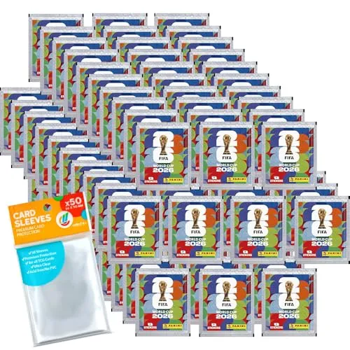 Bundle mit World Cup 2026 Sticker 100 Tüten + Exklusive Collect-it Hüllen (Eigenmarke Bundle)