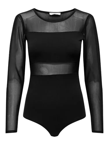 ONLY Female Body - Langarm Rundhals - Bodys für Damen, aus hochwertiger Baumwolle mit Elasthan für perfekten Sitz und Komfort, ideal für jeden Anlass.