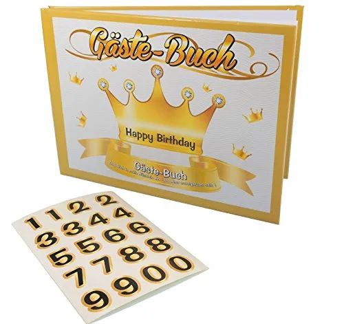 Kremers Schatzkiste Geburtstag Gästebuch 1-100 Jahre | Universelles Party Gästebuch | 15,5x21,5cm | 20 Seiten | Stickerbogen | Erinnerungsbuch Jubiläum