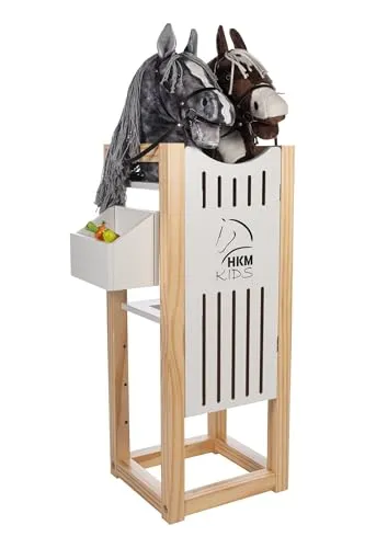 Stall Hobby Horse - Spielware für kreative Kinder, mit einer Größe von 91 cm und einem Gewicht von 9000 g für stabilen Spielspaß in weiß-braun.