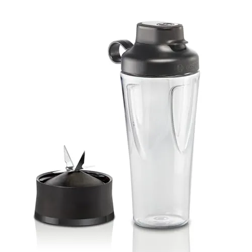 Bosch ToGo-Flasche MMZBTK1B - Ersatzteile für Küchenmaschinen, bruchsichere Smoothie-ToGo-Flasche (0,6 L) für gesunde Getränke, spülmaschinengeeignet und passend für OptiMUM und VitaPower Series.