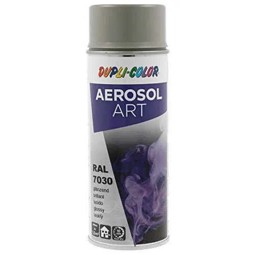 DUPLI-COLOR AEROSOL ART RAL 7030 steingrau glänzend 400 ml, Spraylack für vielseitigen Einsatz, schnelltrocknend, hohe Deckkraft, für Innen- und Außenbereiche geeignet