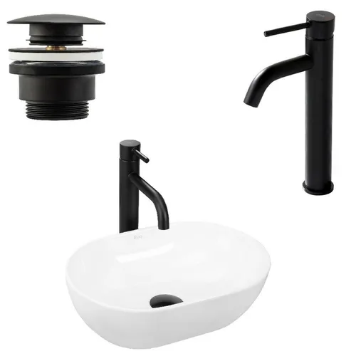 wohnwerk.idee Aufsatzwaschbecken Waschbecken Keramik Weiß Klein Gäste WC Gäste Bad Amelia