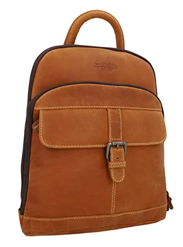 Gusti Lederrucksack Alena - Vintage Braun für Damen und Herren - Stylischer Rucksack aus robustem Echtleder, ideal für Stadt und Natur. Praktische Fächer für alles Wichtige und langlebige Qualität für den täglichen Einsatz.