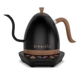 Brewista Elektrischer Wasserkocher Artisan 1,0L Matt Schwarz - Hochwertiger Wasserkocher für Kaffeeliebhaber, präzise Temperaturkontrolle und tropffreier Ausguss für perfekten Pour-Over Kaffee.