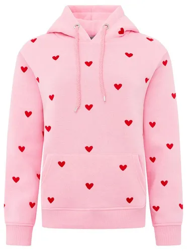 Hoodie ZWILLINGSHERZ "Hearts" Damen - Modischer Damen-Hoodie in Pink mit Mini Me Style für Mütter & Töchter, hüftbedeckend und aus weicher Sweatware für optimalen Tragekomfort.