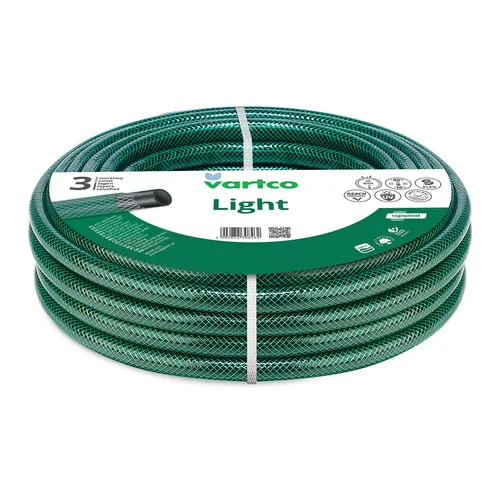 Vartco Light 1/2" Gartenschlauch 100m - 3-lagig, 20 bar - Gartenschlauch, flexibel und witterungsbeständig, ideal für Gartenarbeit bei Temperaturen von -10°C bis +50°C, mit UV-Schutz und resistent gegen Algenbildung.