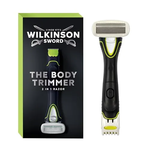 Wilkinson Hydro Body & Balls Rasierer - Systemrasierer für alle Körperpartien, inklusive Intimbereich. Mit Gel-Pools aus Aloe Vera für eine sanfte, irritationsfreie Rasur und einem präzisen 3-Stufen-Trimmer für individuelle Haarlängen.
