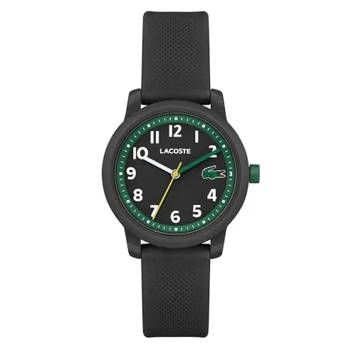 Lacoste 2030042 Kinder- und Jugenduhr Lacoste.12.12 Schwarz - Stylische Armbanduhr für Kinder und Jugendliche, mit präzisem Quarzwerk, kratzunempfindlichem Mineralglas und wasserdicht bis 5 bar – perfekt für den aktiven Alltag.