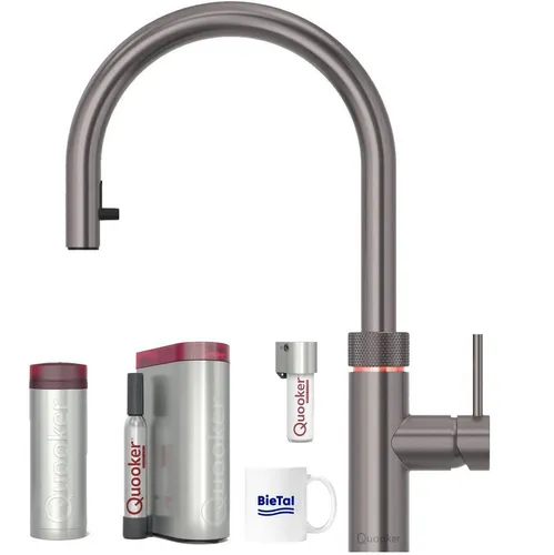 QUOOKER Wassersprudler Quooker Wasserhahn & PRO3 & CUBE Sprudelwasser & Quooker CUBE Filter, (5-tlg), mit BieTal Trinktasse