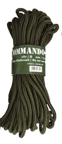 Commando-Seil 15m oliv, Camping, Outdoor, Military     -NEU-