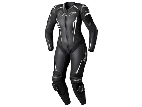 RST Tractech Evo D3O Lederkombi 1tlg. Damen - Schwarz/Weiß - L - Hochwertige Lederkombi für Damen mit ergonomischen Verbesserungen, D3O-Schutz und perforiertem Leder für optimalen Komfort. Ideal für anspruchsvolle Fahrten.