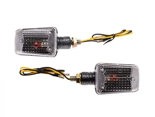 Streetparts24 Mini Blinker Set 2 Stück Schwarz E-geprüft 12V BA9S passend für Motorrad, Roller, Moped, Mofa, Scooter – Vorne oder Hinten