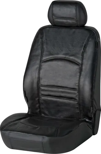 WALSER Sitzschonbezug für VW, MERCEDES-BENZ, AUDI 19678 - Hochwertiger Autositzbezug aus schwarzem Leder, schützt Ihre Sitze und verleiht Ihrem Fahrzeug einen eleganten Look. Ideal für die vorderen Sitze von PKWs.