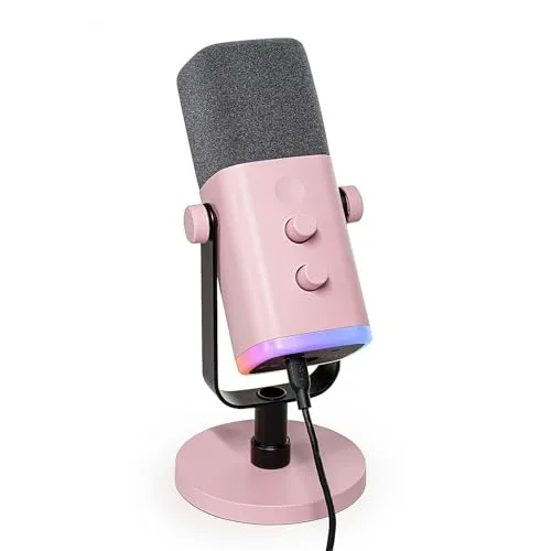 FIFINE USB XLR Mikrofon für Streaming Podcast Studio, Dynamisch Microphone Gaming PC mit Stummschalttaste, für PS4/5 Mac Mixer Soundkarten