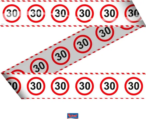Verkehrsschild 30 Absperrband 15m
