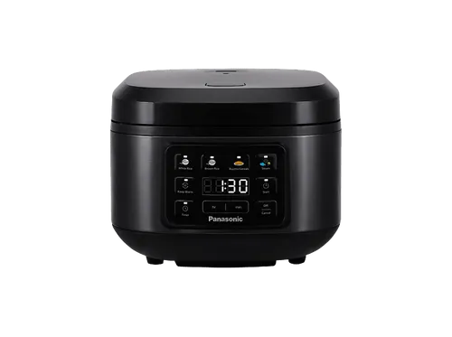 PANASONIC SR-DA152KXE Reiskocher - 770 Watt, Schwarz - Reiskocher für bis zu 8 Portionen, mit Dampfkorb für gleichzeitiges Dämpfen von Gemüse oder Fisch. Timer-Funktion für flexible Zubereitung und automatische Warmhaltefunktion bis zu 5 Stunden.