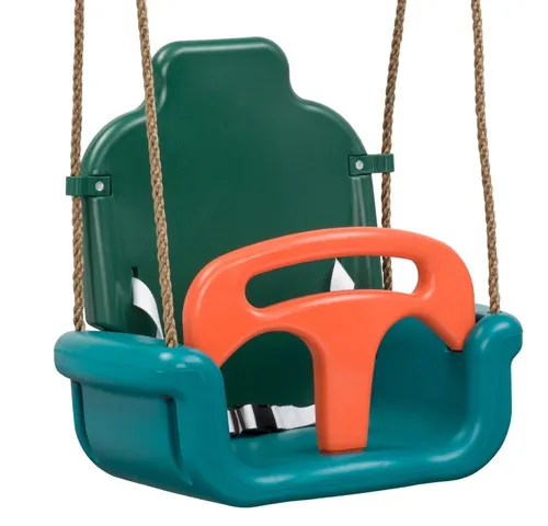 Wickey Babyschaukel - Verstellbarer Babysitz (3 Teile) für Spielturm - Verstellbare Babyschaukel aus 3 Teilen mit Kipp-Schutz und 3-Punkt-Gurt. Ideal für Kinder von 1-3 Jahren, extrem witterungsbeständig und sicher. Max. Benutzergewicht 70 kg, Schaukelhöhe 195-240 cm. Perfekt für den Außeneinsatz!
