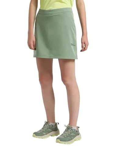 Jack Wolfskin Damen Hiking Alpine Skort W - Eucalyptus, Größe 44 - Aktive Damen-Röcke mit 2 Hüfttaschen und elastischer Taille aus TEXADRI TWILL SOFT-Gewebe für optimalen Tragekomfort beim Wandern.