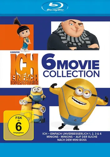 Ich einfach unverbesserlich & Minions - 6-Movie Collection [Blu-ray] - Filme für die ganze Familie, perfekte Unterhaltung mit den beliebten Minions und einer Freigabe ab 6 Jahren.