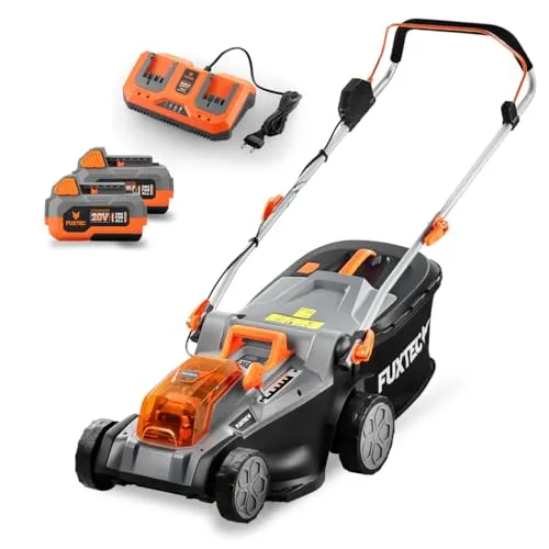 FUXTEC 40V Akku Rasenmäher FX-E2RM43SET - Rasenmäher mit 43 cm Arbeitsbreite, kabellosem 2x20V Akku für maximale Bewegungsfreiheit und E-Start. Ideal für müheloses Mähen ohne Kabelsalat!