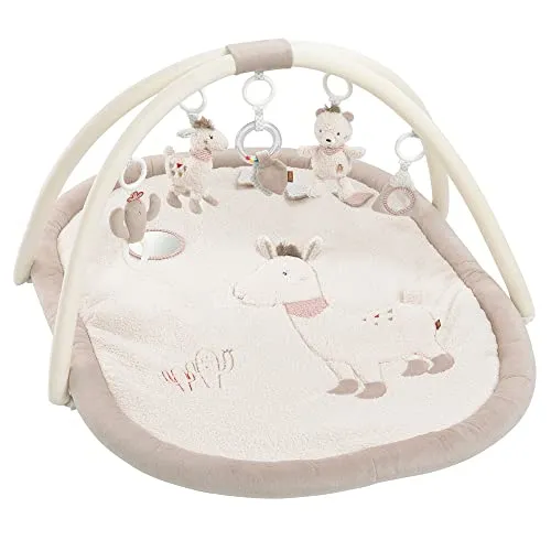 Fehn 3-D-Activity-Decke Spielbogen Peru – Baby Krabbeldecke mit Spielzeugen - Spiel- & Krabbeldecken, weiche Erlebnisdecke mit 5 abnehmbaren Spielzeugen fördert die motorischen Fähigkeiten und sorgt für Spielspaß von Geburt an.