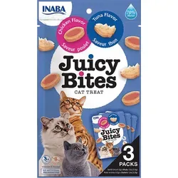 INABA Juicy Bites Reich an Hähnchen und Thunfisch Katzenleckerlis | 98% Hühnerfleich 29% Protein | Grain Free, No Sugar, No By-products, Premium Cat Treats from Japan 33.9 g (1er Pack)