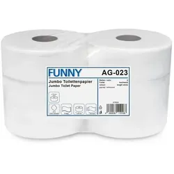 Jumbo-Toilettenpapier 2-lagig, hochweiß - 380 m - Hygieneartikel: Hochwertiges Jumbo-Toilettenpapier aus 100 % Zellstoff, ideal für hohe Ansprüche mit 2-lagiger Qualität und 380 m pro Rolle für längere Nutzung.