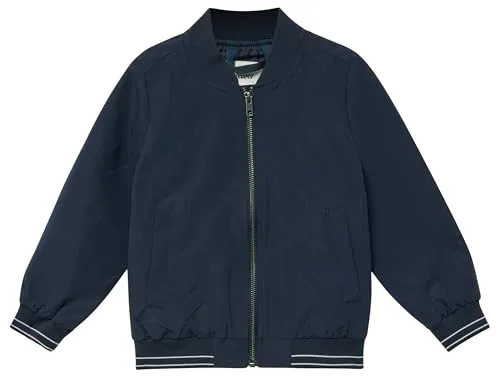 s.Oliver RED LABEL Regular Fit Blouson in Marine, Größe 116 - Der unifarbene Blouson von s.Oliver RED LABEL überzeugt mit lässiger Regular Fit-Passform und praktischen Eingrifftaschen. Der College-Kragen und die kontrastierenden Streifen setzen frische Akzente und sorgen für hohen Tragekomfort.