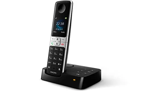 Philips D6351B 38 DECT Telefon - Schnurlostelefon mit Anrufbeantworter, 1,8 Zoll TFT-Farbdisplay und individuelle MySound-Profile für personalisierte Klangerlebnisse