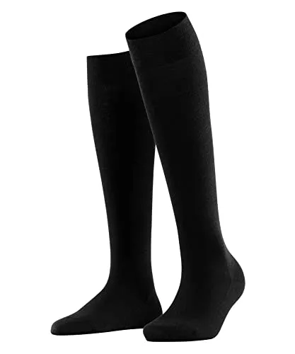 FALKE Damen Kniestrümpfe Softmerino W Kh Wolle Baumwolle lang einfarbig 1 Paar, Schwarz Black 3009, 39-40