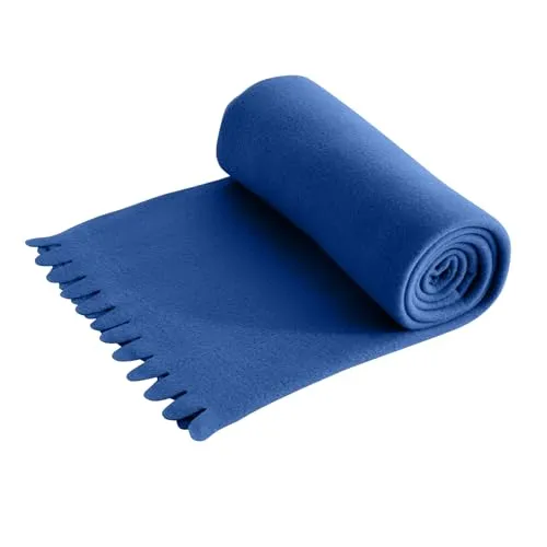 wometo Wave Fleecedecke 120x160 cm - Oeko-TEX ca. 300g weiche Fleece Decke mit Wellenrand Anti-Pilling blau