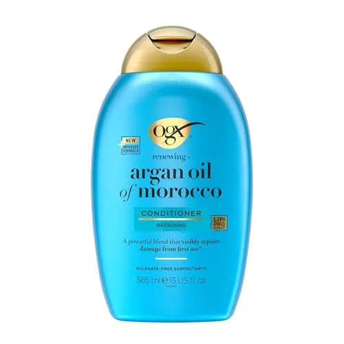 OGX Argan Oil of Morocco Conditioner 385 ml, regenerierende Haarspülung repariert Haarschäden sichtbar bereits nach der ersten Anwendung, Haarpflege Spülung mit Arganöl für geschädigtes Haar