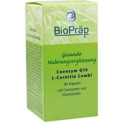 Coenzym Q10 L-Carnitin Combi Kapseln 30mg + 180mg - Carnitin-Kapseln mit 100 mg Coenzym Q10 und 600 mg L-Carnitin für mehr Energie. Niacin unterstützt den Energiestoffwechsel und reduziert Müdigkeit.