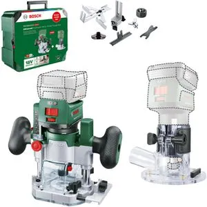 Bosch Home and Garden 2in1 Akku-Kanten-Oberfräse 06039D5002 AdvancedTrimRouter 18V-8 - kompakt und leicht mit bürstenloser Motortechnologie für höchste Leistung und Flexibilität