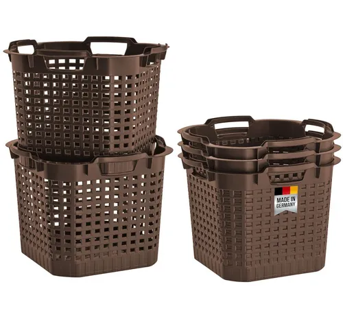 5x Obstkorb 25L - Stapelbare Erntekörbe für Garten und Küche - Kategorie: Körbe, 5 lebensmittelechte und wetterfeste Erntekörbe mit 25L Kapazität, ideal für die Ernte und Aufbewahrung von Obst und Gemüse, platzsparend stapelbar.