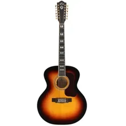 Guild F-512E Maple ATB - Westerngitarre - Die Guild F-512E Maple ist eine beeindruckende Jumbo-Westerngitarre mit einer massiven Sitka-Fichtendecke. Sie bietet einen klaren, vollen Klang und ist ideal für Musiker, die eine hochwertige Akustik erwarten.