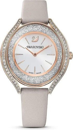 Swarovski CRYSTALLINE AURA Schweizer Uhr - Elegante Schweizer Uhr mit Quarz-Antrieb, wasserdicht bis 5 bar und stilvollem Roségold-Design, ideal für besondere Anlässe oder den Alltag.