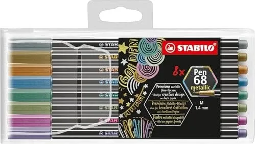 STABILO Pen 68 Metallic Kunststoffgehäuse 8 Farben