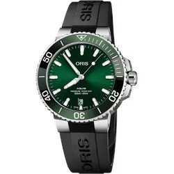 Oris Aquis Date Automatik Uhr - 41,5mm, grün schwarz - Armbanduhren mit 30 ATM Wasserdichtigkeit, ideal für Wassersportliebhaber. Diese Herren Uhr kombiniert elegantes Design mit zuverlässiger Automatik-Technik.
