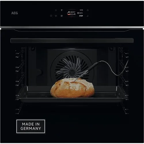 AEG Wifi Einbaubackofen Serie 7 mit Kochassistent - Backöfen der Serie 7000 - TFT-Full-Touch-Farbdisplay für perfekte Ergebnisse, Kerntemperatursensor für punktgenaues Garen und pyrolytische Selbstreinigung für mühelose Pflege.