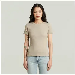 G-STAR Damen T-Shirt "Slim Rib Wmn", Gr. L, dk brick - Stylisches, hüftlanges Damen-T-Shirt von G-STAR im slim fit. Hergestellt aus weichem und dehnbarem Single Jersey für hohen Tragekomfort.
