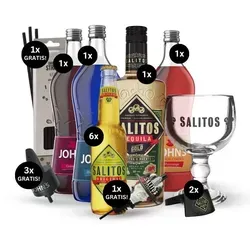 SALITOS Salrita Cocktail-Paket DARK GALAXY - Sonstige Weine: Komplettes Cocktail-Paket für 6 Salrita-Cocktails, inklusive Glas, Sirups und Tequila – perfekt für die nächste Party!