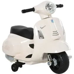 HOMCOM Elektro Kindermotorrad Vespa - Lizenzierter Vespa Elektro-Motorrad für Kinder von 18-36 Monaten, mit LED-Licht und Hupe für ein authentisches Fahrerlebnis. Ideal für drinnen und draußen, sicher und stabil mit abnehmbaren Stabilisierungsrädern.
