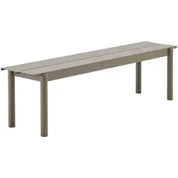 Muuto Linear Steel Gartenbank, 170 cm, taupe