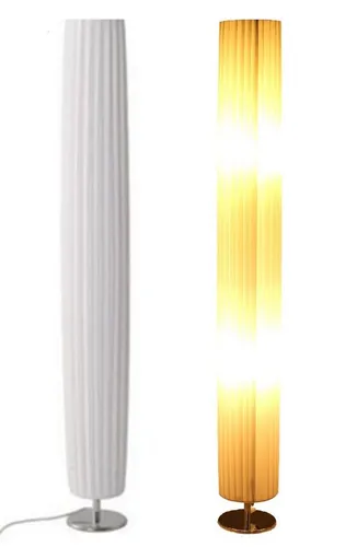 TRANGO LED Stehlampe NIZZA – 120 cm Design Plissee - Moderne 2-flammige Stehlampe NIZZA mit zwei 4 Watt E27 LED Leuchtmitteln. Ideal für Ihr Wohnzimmer, sorgt für gemütliches Licht und überzeugt durch ihr elegantes Design.