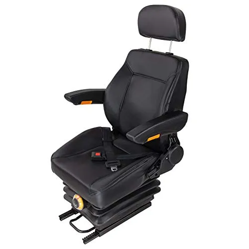 DEMA Universal Traktorsitz mit Kopfstütze und Gurt - Komfortabler Traktorsitz für lange Arbeitstage, mit verstellbaren Armlehnen und Sicherheitsgurt für optimalen Fahrkomfort und Sicherheit.