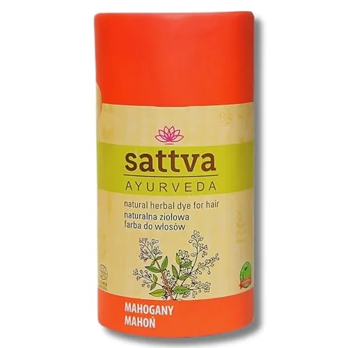 Sattva Ayurveda Natürliche Haarfarbe - Henna Haarfarbe für Allergiker - Bio Pflanzenhaarfarbe für Naturhaarfarbe, Volumen und Glanz - Doppelte Portion- ECOCERT (Mahogany, 150)